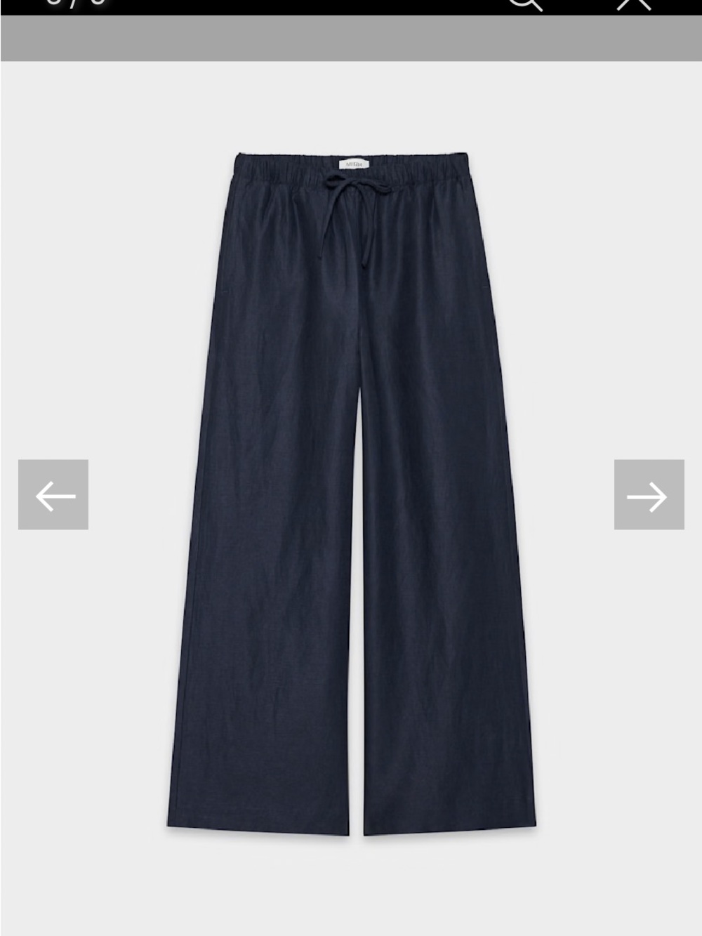 Aritzia Lodge linen Wide Leg Pants in Navy - Picture 1 of 3